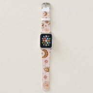 seamless pattern with celestial eye, moon, sun apple watch band