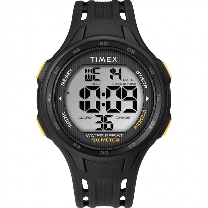 Timex DGTL 45mm Men’s Watch – Black/Yellow Case – Black Strap