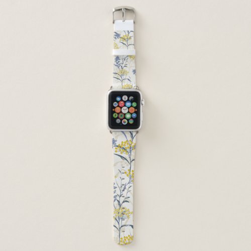 Autumn seamless pattern vintage with yellow berrie apple watch band