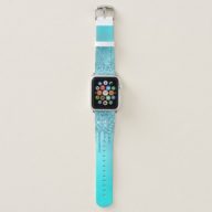 Gorgeous aqua blue mint &amp; turquoise glitter drips apple watch band