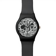 Human Skeleton Pattern Gothic Watch