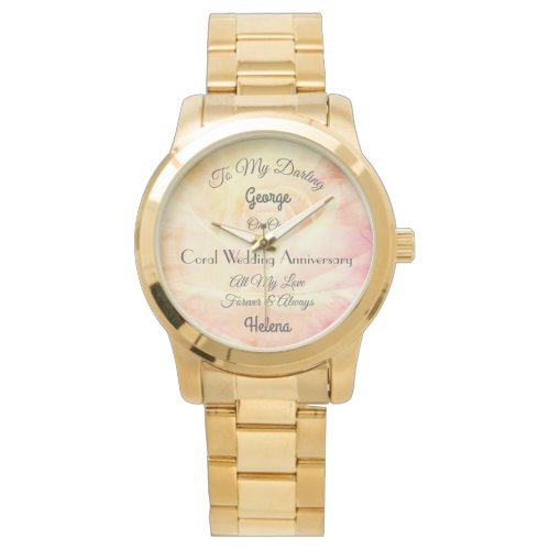 Husband Coral Wedding Anniversary Watch