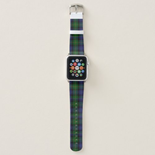 Navy Blue &amp; Green Plaid Tartan Apple Watch Band