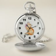 pocket clock fox pocket watch