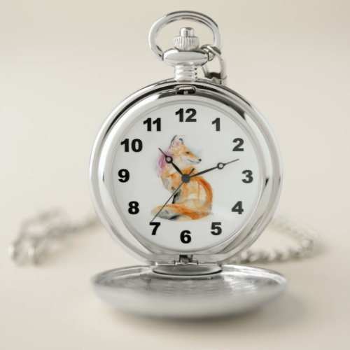 pocket clock fox pocket watch