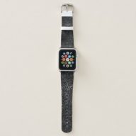 Cute Black Cheetah Leopard Skin Print Animal Apple Watch Band