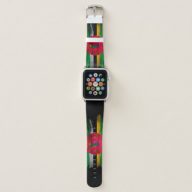 Dominica flag brush stroke, national flag apple watch band