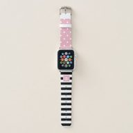 Fun Mixed Patterns Monogrammed Apple Watch Band