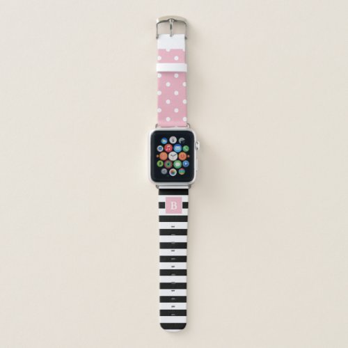 Fun Mixed Patterns Monogrammed Apple Watch Band