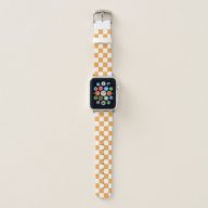 Orange Checkerboard Pattern Apple Watch Band