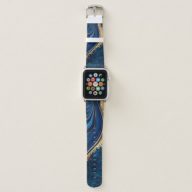 abstract background blue marble agate granite mosa apple watch band