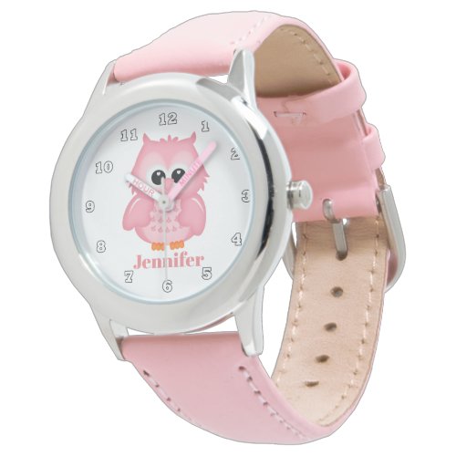 Cute owl add name girls watch