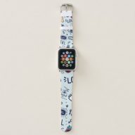Fashion patch badges. Seamless pattern with pink g Apple Watch Band