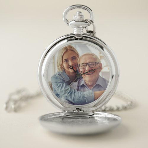 Grandfather Custom Full Photo Keepsake Pocket Watch