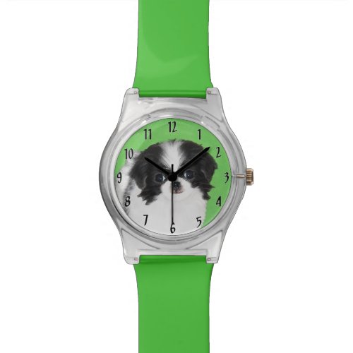 Japanese Chin Puppy Painting – Original Dog Art Watch