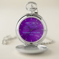 Luxury Car logo – Ice Blue Sports Car on purple Pocket Watch