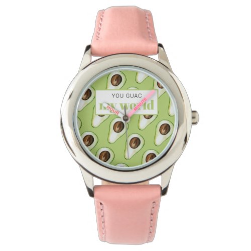 Modern Green Avocado Fun Quote Watch