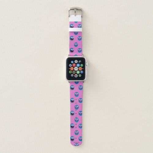 Pink Grover Face Pattern Apple Watch Band