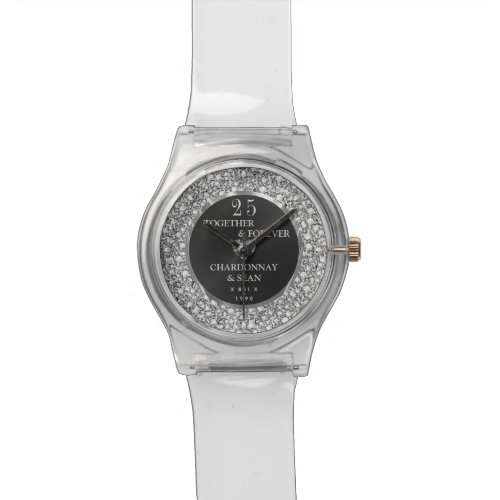Silver- Gray Diamonds Anniversary  Watch