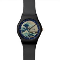 Vintage Japan, Great Wave off Kanagawa kanji watch