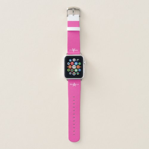 Chic Trendy Fuchsia Pink Monogram Cute Apple Watch Band