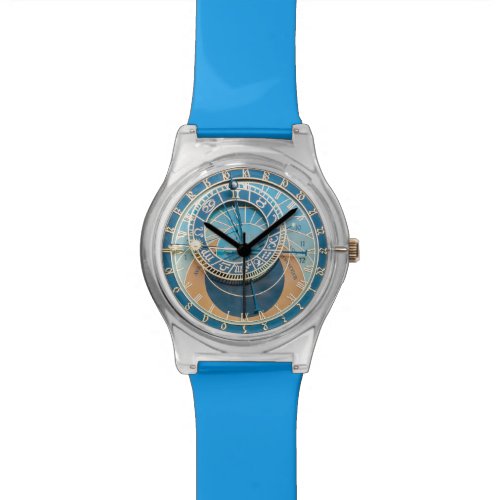 Closeup on Prague Astronomical Clock, Czech R. Watch