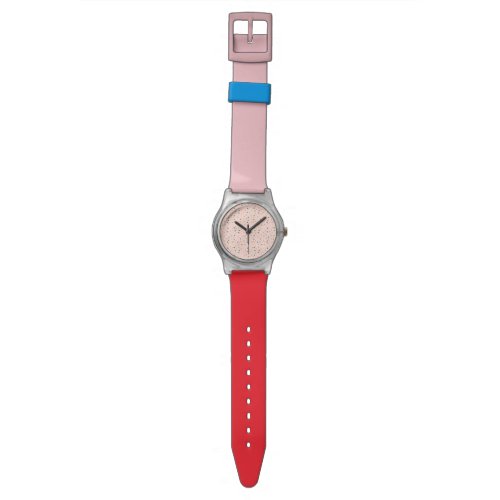Cute Confetti Polka Dots Pattern Pink Green Watch