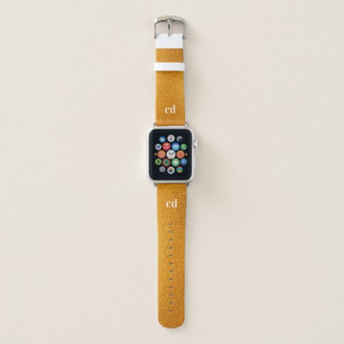 Gold monogram initials custom luxury apple watch band