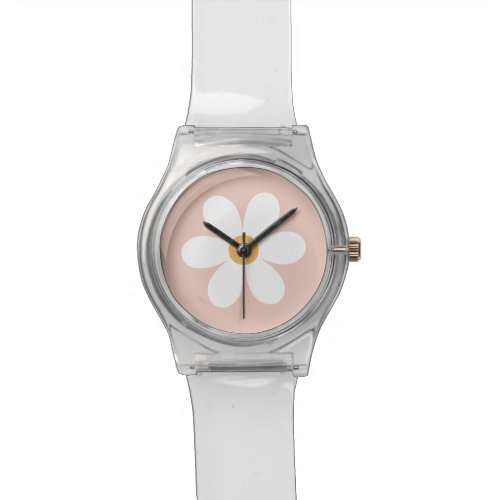Retro daisy pink boho watch