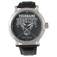 Personalized NAME Hockey Player Stick Puck Team Watch