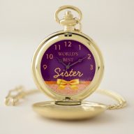 Sister World's best purple gold Pocket Watch