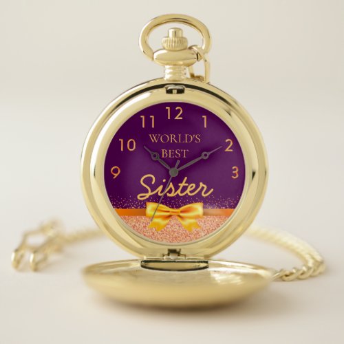 Sister World's best purple gold Pocket Watch