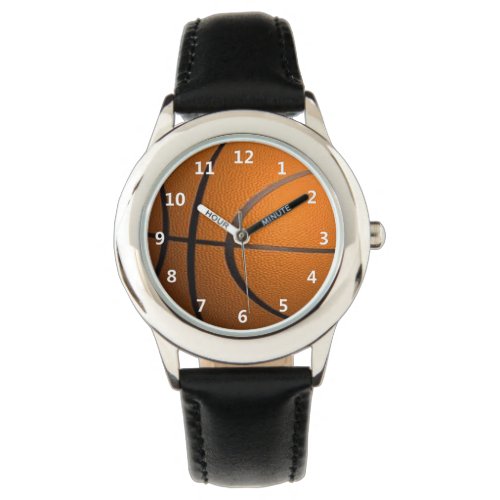 Basketball  Sports Wrist Watch with White Numbers