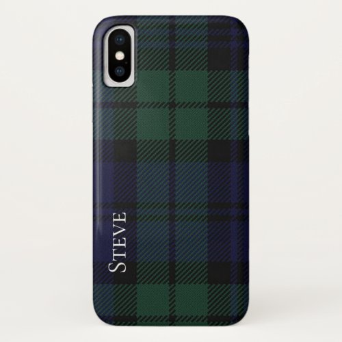 Black Watch Tartan Plaid iPhone X Case