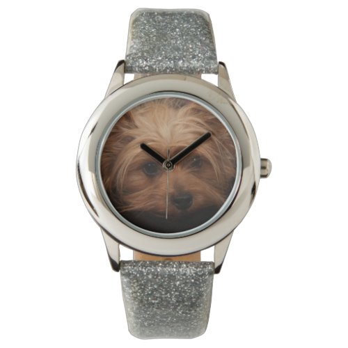 Cute Yorkie Glitter Watch