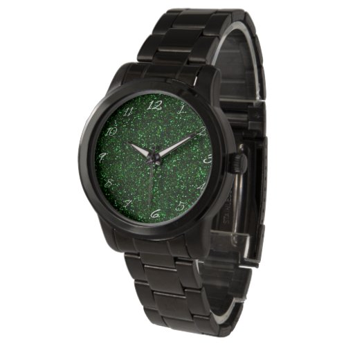 Dark Emerald Green Glitter Watch