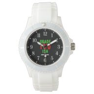 GRADE TWO ISH COOL FUNNY CUTE GREEN AND RED TEXT WATCH