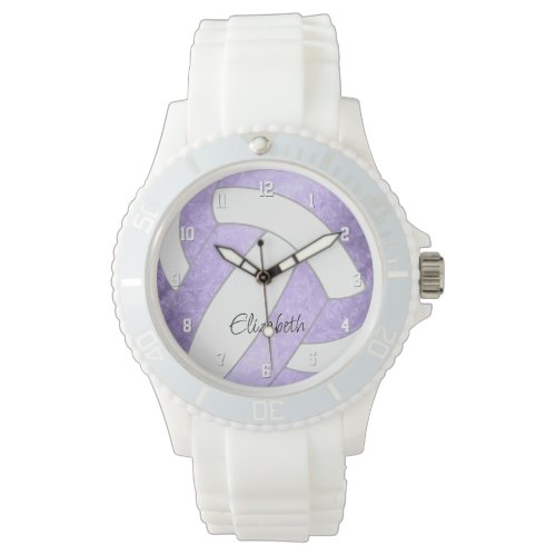 lilac purple girly volleyball custom name watch