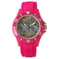 Otter Photo Collage,  Ladies Pink Sports Watch