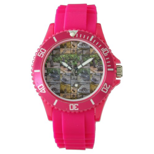 Otter Photo Collage,  Ladies Pink Sports Watch