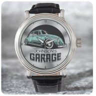 Custom NAME Vintage Air-Cooled VDub Car Garage Watch