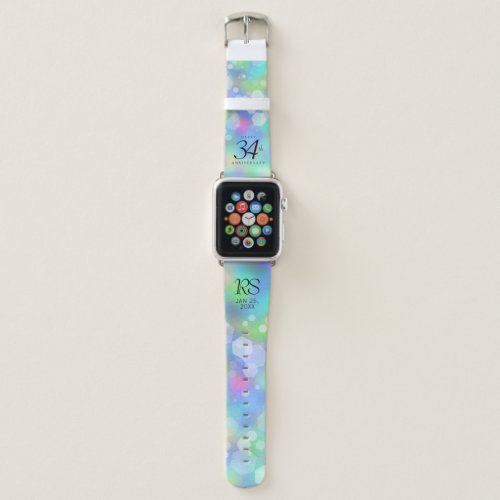 Elegant 34th Opal Wedding Anniversary Celebration Apple Watch Band