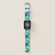 Kalani Tie Dye Blend Tropical Hibiscus – Teal Apple Watch Band