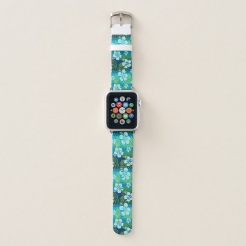 Kalani Tie Dye Blend Tropical Hibiscus – Teal Apple Watch Band