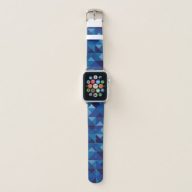 Beautiful Blue Modern Geometric Mosaic  Apple Watch Band