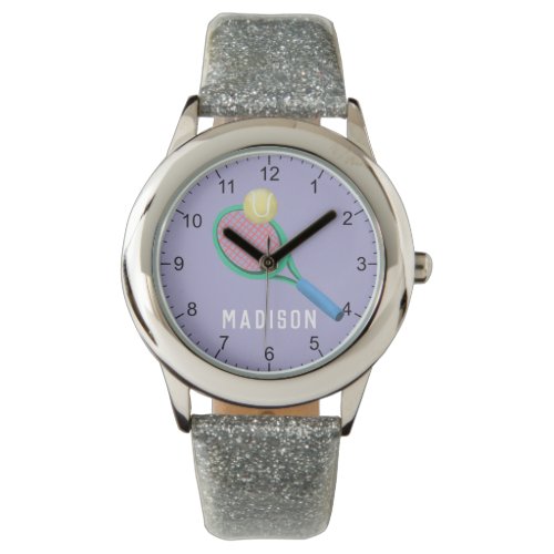 Girls Cute Purple Sports Tennis Kids Watch