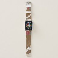 Cranes and chrysanthemums Japanese traditional pat Apple Watch Band