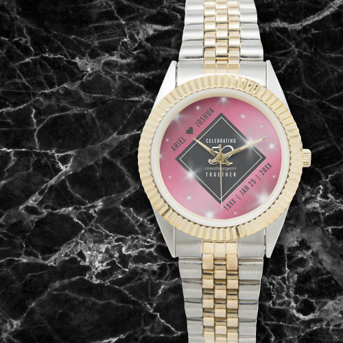 Elegant 52nd Star Ruby Wedding Anniversary Watch