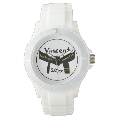 Martial Arts 2nd Degree Black Belt Wrist Watch