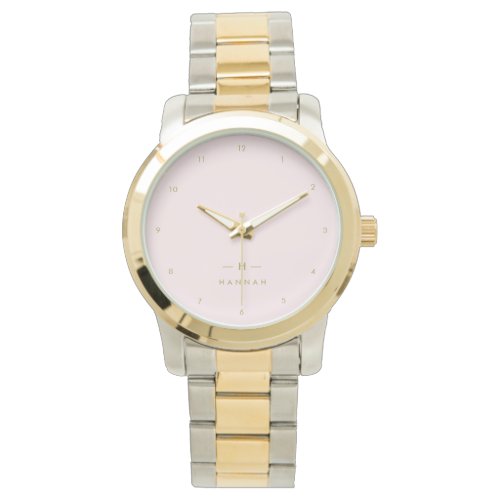 Monogram Blush Pink | Elegant Gold Minimalist Watch